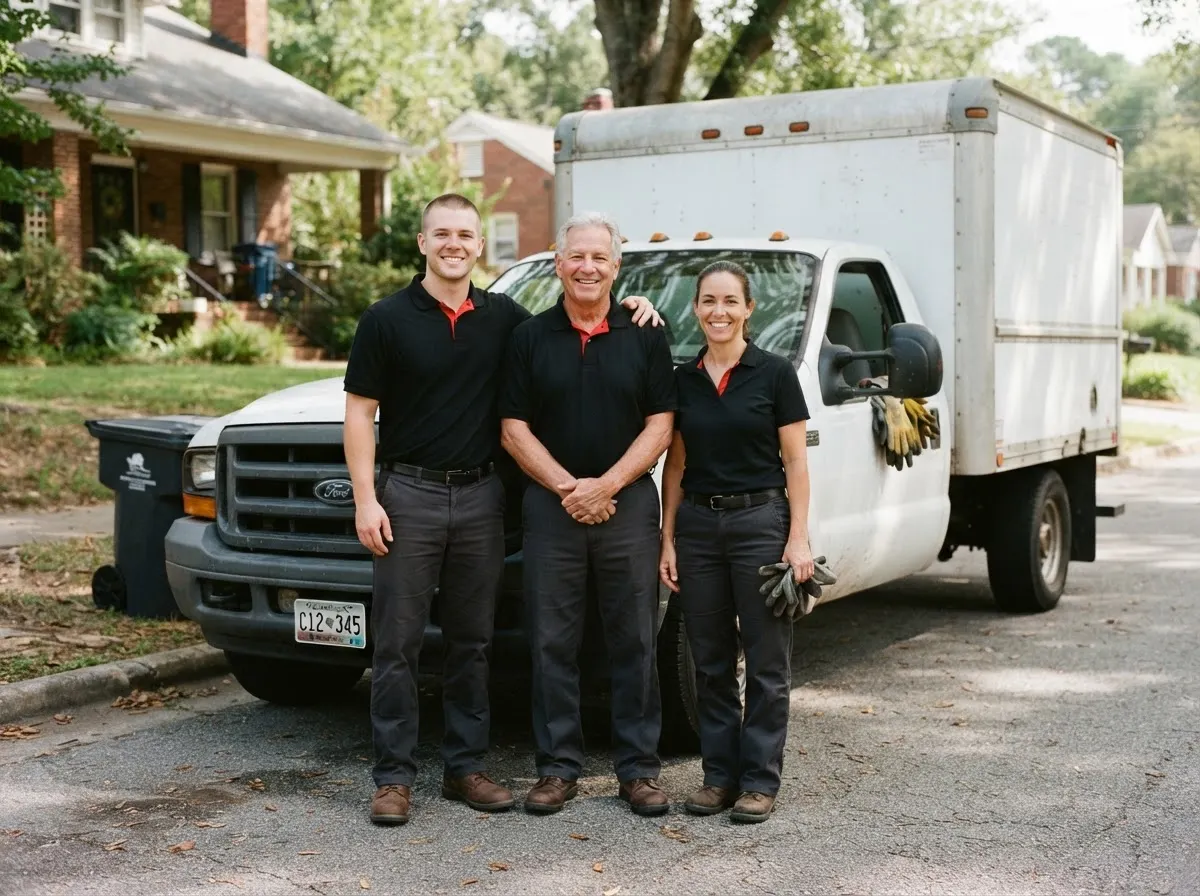 HaulBox Dumpster Rental garbage collection service team in Columbia, SC